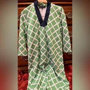 Brooks Brothers Green and White Lattice Dress XS